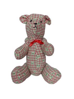 Oriental Trading Bear Plaid Holly Plush 10.5 Inch